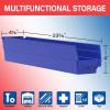 Akro-Mils 30124 Plastic Shelf Bins, Heavy Duty Storage Bins for Garage, Closet, and Drawer Organization, 24-Inch x 4-Inch x 4-Inch, Blue, 12-Pack(Red)