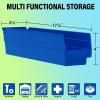 Akro-Mils 30128 Plastic Shelf Bins, Heavy Duty Storage Bins for Garage, Closet, and Drawer Organization, 18-Inch x 4-Inch x 4-Inch, Blue, 12-Pack(Yellow)