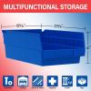 Akro-Mils 30130 Plastic Shelf Bins, Heavy Duty Storage Bins for Garage, Closet, and Drawer Organization, 12″ x 6-1/2″ x 4″, Blue, 12-Pack(Blue)