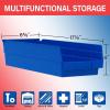 Akro-Mils 30138 Plastic Shelf Bins, Heavy Duty Storage Bins for Garage, Closet, and Drawer Organization, 18″ x 6-1/2″ x 4″, Green, 12-Pack(Red)