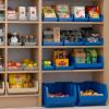Akro-Mils 30158 Plastic Shelf Bins, Heavy Duty Storage Bins for Garage, Closet, and Drawer Organization, 18-Inch x 8-Inch x 4-Inch, Blue, 12-Pack(Yellow)