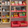 Akro-Mils 30164 Plastic Shelf Bins, Heavy Duty Storage Bins for Garage, Closet, and Drawer Organization, 24-Inch x 6-1/2-Inch x 4-Inch, Yellow, 6-Pack(Red)