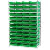 Akro-Mils 30174 Plastic Shelf Bins, Heavy Duty Storage Bins for Garage, Closet, and Drawer Organization, 24-Inch x 11-Inch x 4-Inch, Blue, 6-Pack(Green)