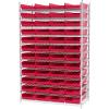 Akro-Mils 30174 Plastic Shelf Bins, Heavy Duty Storage Bins for Garage, Closet, and Drawer Organization, 24-Inch x 11-Inch x 4-Inch, Blue, 6-Pack(Red)