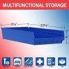 Akro-Mils 30174 Plastic Shelf Bins, Heavy Duty Storage Bins for Garage, Closet, and Drawer Organization, 24-Inch x 11-Inch x 4-Inch, Blue, 6-Pack(Yellow)