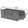 Akro-Mils 30292 Super-Size AkroBins Plastic Storage Bins, Space-Saving Stackable Bins for Garage, Classroom, Warehouse Organization, 30″ L x 11″ W x 10″ H, Clear, 4-Pack(Grey  (4-Pack))