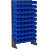 Akro-Mils 36″x13″x66″ Louvered Steel Single Sided Floor Rack Organizer with 12-Pack of 11 x5 x5 AkroBins Stackable Plastic Storage Bins (Blue), Organization Bundle for Garage, Workshop, Classroom