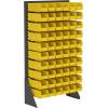 Akro-Mils 36″x13″x66″ Louvered Steel Single Sided Floor Rack Organizer with 12-Pack of 15 x5 x5 AkroBins Stackable Plastic Storage Bins (Yellow), Organization Bundle for Garage, Workshop, Classroom