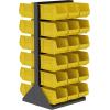 Akro-Mils 36″x32″x75″ Louvered Steel Double Sided Floor Rack Organizer with 6-Pack of 18″x11″x10″ AkroBins Stackable Plastic Storage Bins (Clear), Organization Bundle for Garage, Workshop, Classroom
