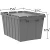 Akro-Mils 39120 Industrial Lidded Plastic Storage Container, Nesting and Stackable Plastic Storage Box with Lid Attached, Organization Tote for Garage and Warehouse, 21.5″x15.25″x12.5″, Green (6-Pack)(Gray)