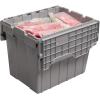 Akro-Mils 39170 Industrial Plastic Storage Tote with Hinged Attached Lid, (21-Inch L by 15-Inch W by 17-Inch H), Blue, (3-Pack)(Blue)