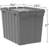 Akro-Mils 39170 Industrial Plastic Storage Tote with Hinged Attached Lid, (21-Inch L by 15-Inch W by 17-Inch H), Blue, (3-Pack)(Gray)