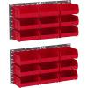 Akro-Mils 4-Pack 18″x19″ Steel Wall Mount Louvered Panel with 6-Pack of 11 x11 x5 AkroBins Stackable Plastic Storage Bins (Yellow), Organization Bundle for Garage, Workshop, Classroom