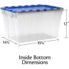 Akro-Mils KeepBox 12 Gallon Storage Container, Nesting and Stackable Plastic Storage Box with Lid Attached and Rails for Letter Size Hanging File Folders, 21″ x 15″ x 12″, Clear/Blue(6-Pack)