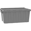 Buckhorn AR2717120204000 Industrial Plastic Stackable Storage KeepBox Tote Container with Hinged Attached Lid, 27-Inch L x 17-Inch W x 12-Inch H, Green(Blue)