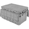 Buckhorn AR2717120204000 Industrial Plastic Stackable Storage KeepBox Tote Container with Hinged Attached Lid, 27-Inch L x 17-Inch W x 12-Inch H, Green(Grey)