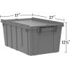 Buckhorn AR2717120204000 Industrial Plastic Stackable Storage KeepBox Tote Container with Hinged Attached Lid, 27-Inch L x 17-Inch W x 12-Inch H, Green(Red)