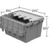 Buckhorn Industrial Lidded Plastic Storage Container, Nesting and Stackable Plastic Storage Box with Lid Attached, Organization Tote for Garage and Warehouse, 12 Gallon Capacity, 21″x15″x12″, Gray(Grey)