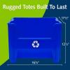 READYSPACE Commercial Industrial Heavy Duty Stackable Open-Front Recycling Bin Box Containers, 12 Gallon, 2 Pack, Blue(12 Gallon  2 Pack)