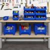 READYSPACE Commercial Industrial Heavy Duty Stackable Open-Front Recycling Bin Box Containers, 12 Gallon, 2 Pack, Blue(12 Gallon  2 Pack)