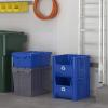 READYSPACE Commercial Industrial Heavy Duty Stackable Open-Front Recycling Bin Box Containers, 12 Gallon, 2 Pack, Blue(12 Gallon  2 Pack)