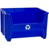 READYSPACE Commercial Industrial Heavy Duty Stackable Open-Front Recycling Bin Box Containers, 12 Gallon, 2 Pack, Blue(12.5 Gallon (Pack of 3))