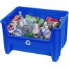 READYSPACE Commercial Industrial Heavy Duty Stackable Open-Front Recycling Bin Box Containers, 12 Gallon, 2 Pack, Blue(12.5 Gallon (Pack of 3))