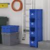 READYSPACE Commercial Industrial Heavy Duty Stackable Open-Front Recycling Bin Box Containers, 12 Gallon, 2 Pack, Blue(7 Gallon  4 Pack)