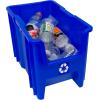 READYSPACE Commercial Industrial Heavy Duty Stackable Open-Front Recycling Bin Box Containers, 12 Gallon, 2 Pack, Blue(7 Gallon  4 Pack)