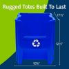 READYSPACE Commercial Industrial Heavy Duty Stackable Open-Front Recycling Bin Box Containers, 12 Gallon, 2 Pack, Blue(7 Gallon  4 Pack)