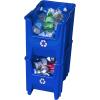 READYSPACE Commercial Industrial Heavy Duty Stackable Open-Front Recycling Bin Box Containers, 12 Gallon, 2 Pack, Blue(7 Gallon  4 Pack)