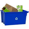 ReadySpace 6-Pack Commercial Industrial Heavy Duty Stackable Large Capacity Recycling Bin Box Containers, 9 Gallon 19-1/2-Inch x 15-1/2-Inch x 10-Inch, Blue(13 Gallon 23-1/2-Inch x 15-1/2-Inch x 12-Inch)