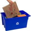 ReadySpace 6-Pack Commercial Industrial Heavy Duty Stackable Large Capacity Recycling Bin Box Containers, 9 Gallon 19-1/2-Inch x 15-1/2-Inch x 10-Inch, Blue(13 Gallon 23-1/2-Inch x 15-1/2-Inch x 12-Inch)