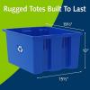 ReadySpace 6-Pack Commercial Industrial Heavy Duty Stackable Large Capacity Recycling Bin Box Containers, 9 Gallon 19-1/2-Inch x 15-1/2-Inch x 10-Inch, Blue(9 Gallon 19-1/2-Inch x 15-1/2-Inch x 10-Inch)