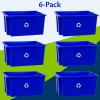 ReadySpace 6-Pack Commercial Industrial Heavy Duty Stackable Large Capacity Recycling Bin Box Containers, 9 Gallon 19-1/2-Inch x 15-1/2-Inch x 10-Inch, Blue(9 Gallon 19-1/2-Inch x 15-1/2-Inch x 10-Inch)