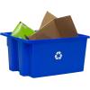 ReadySpace 6-Pack Commercial Industrial Heavy Duty Stackable Large Capacity Recycling Bin Box Containers, 9 Gallon 19-1/2-Inch x 15-1/2-Inch x 10-Inch, Blue(9 Gallon 19-1/2-Inch x 15-1/2-Inch x 10-Inch)