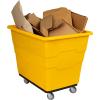 ReadySpace Commercial 16 Bushel Utility Cart with Steel Base, Poly Box Basket Truck, Laundry Cart, and Rolling Trash Bin, 47-Inch x 34.75-Inch x 35.5-Inch, 1000 Pound Weight Capacity, Gray(Yellow)