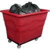 ReadySpace Commercial 16 Bushel Utility Cart with Steel Base, Poly Box Basket Truck, Laundry Cart, and Rolling Trash Bin, 47-Inch x 34.75-Inch x 35.5-Inch, 1000 Pound Weight Capacity, Gray(Red)
