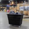 ReadySpace Commercial 16 Bushel Utility Cart with Steel Base, Poly Box Basket Truck, Laundry Cart, and Rolling Trash Bin, 47-Inch x 34.75-Inch x 35.5-Inch, 1000 Pound Weight Capacity, Gray(Black)