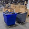 ReadySpace Commercial 16 Bushel Utility Cart with Steel Base, Poly Box Basket Truck, Laundry Cart, and Rolling Trash Bin, 47-Inch x 34.75-Inch x 35.5-Inch, 1000 Pound Weight Capacity, Gray(Blue)