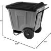 ReadySpace Heavy Duty Plastic Transport Cart for Trash and Bulky Items for Commercial or Home Use, 30-Inch W x 48-Inch D x 34-Inch H, 60 Gallon Capacity, 76460GREYRS, Gray(Gray)