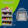 ReadySpace Plastic Containers for Organizing and Storage Bins for Closet, Kitchen, Office, Garage or Pantry Organization, Stackable Bins, Extra Large (14.8″ x 16.5″ x 7″), 4-Pack, Grey(Grey)