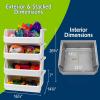 ReadySpace Plastic Containers for Organizing and Storage Bins for Closet, Kitchen, Office, Garage or Pantry Organization, Stackable Bins, Extra Large (14.8″ x 16.5″ x 7″), 4-Pack, Grey(White)