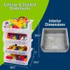 ReadySpace Plastic Containers for Organizing and Storage Bins for Closet, Kitchen, Office, Garage or Pantry Organization, Stackable Bins, Extra Large (14.8″ x 16.5″ x 7″), 4-Pack, Grey(Clear)