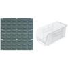 Akro-Mils 18″x19″ Steel Wall Mount Louvered Panel with 12-Pack of 11 x5 x5 AkroBins Stackable Plastic Storage Bins (Clear), Organization Bundle for Garage, Workshop, Classroom