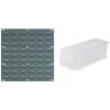 Akro-Mils 18″x19″ Steel Wall Mount Louvered Panel with 12-Pack of 15 x5 x5 AkroBins Stackable Plastic Storage Bins (Clear), Organization Bundle for Garage, Workshop, Classroom