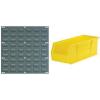 Akro-Mils 18″x19″ Steel Wall Mount Louvered Panel with 12-Pack of 15 x5 x5 AkroBins Stackable Plastic Storage Bins (Yellow), Organization Bundle for Garage, Workshop, Classroom
