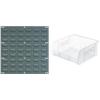 Akro-Mils 18″x19″ Steel Wall Mount Louvered Panel with 6-Pack of 11 x11 x5 AkroBins Stackable Plastic Storage Bins (Clear), Organization Bundle for Garage, Workshop, Classroom