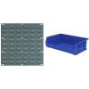 Akro-Mils 18″x19″ Steel Wall Mount Louvered Panel with 6-Pack of 11 x16 x5 AkroBins Stackable Plastic Storage Bins (Blue), Organization Bundle for Garage, Workshop, Classroom