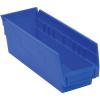 Akro-Mils 30124 Plastic Shelf Bins, Heavy Duty Storage Bins for Garage, Closet, and Drawer Organization, 24-Inch x 4-Inch x 4-Inch, Blue, 12-Pack(Blue)